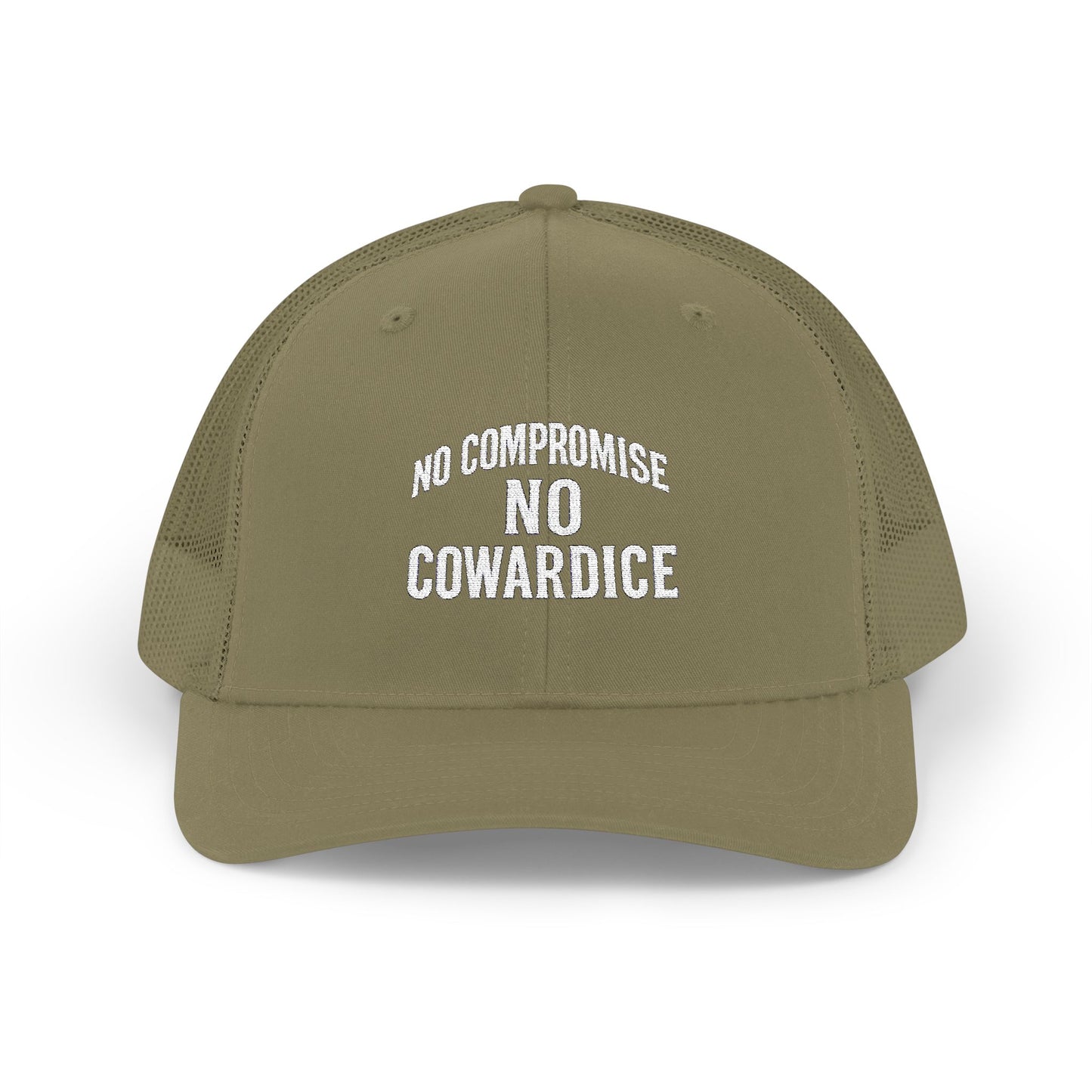 Embroidered Snapback Trucker Cap - No Compromise, No Cowardice