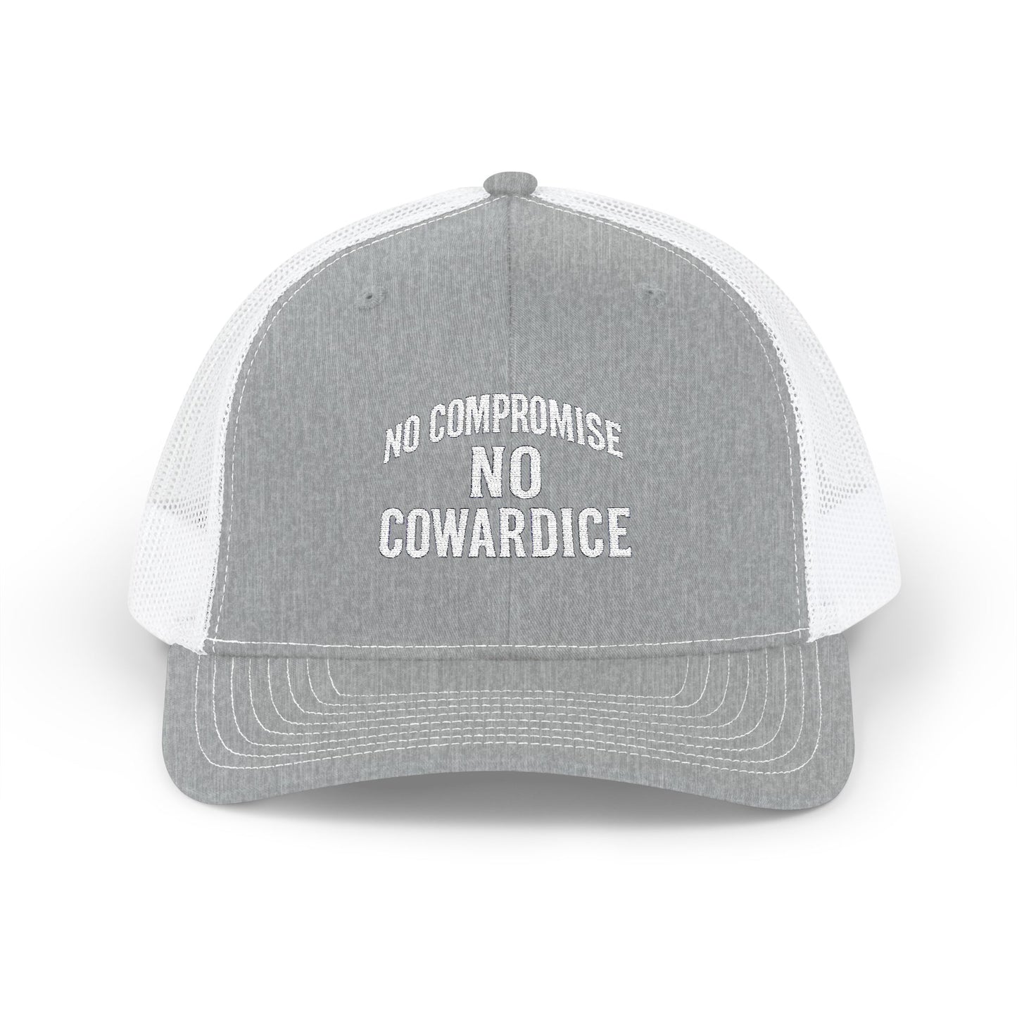 Embroidered Snapback Trucker Cap - No Compromise, No Cowardice